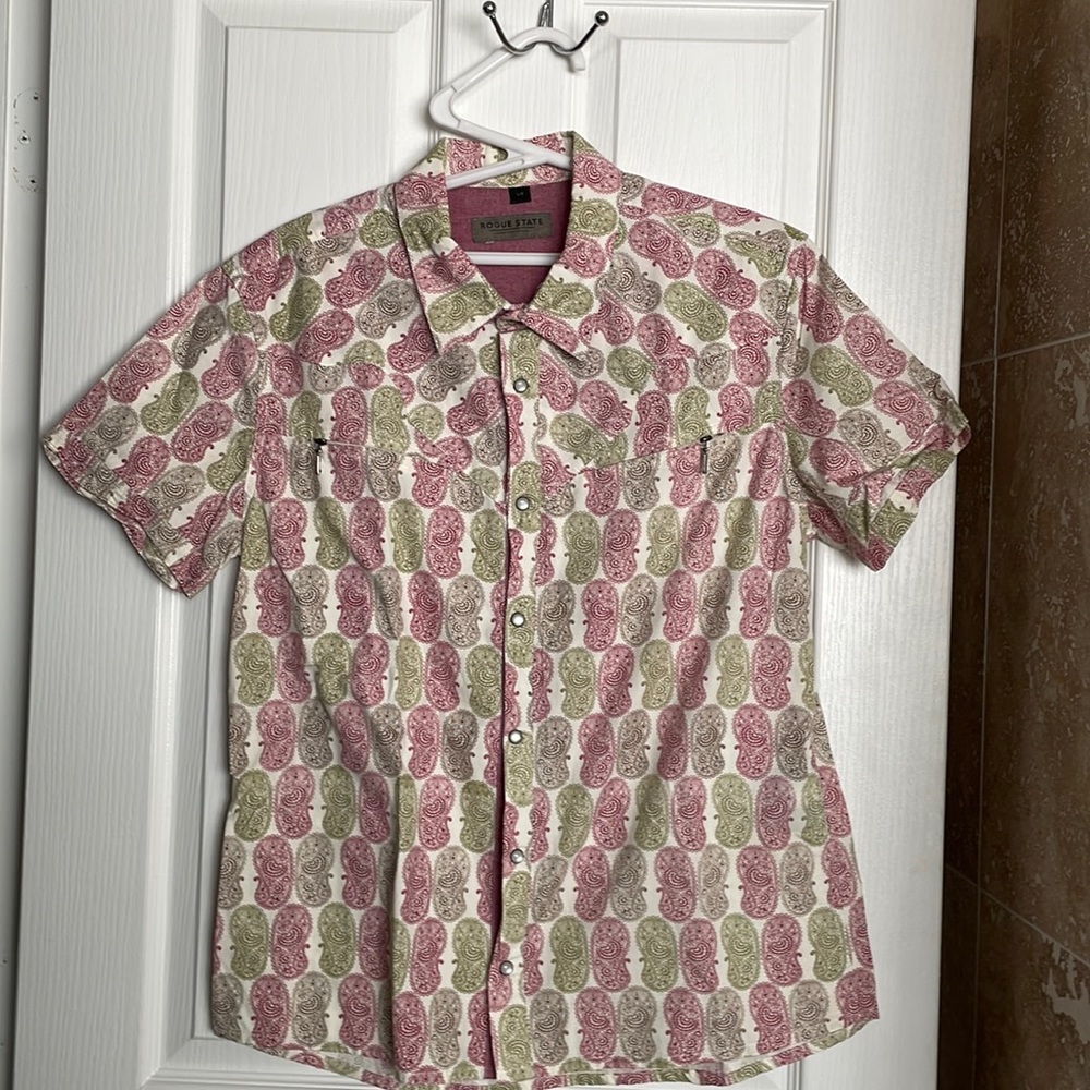 Mens short sleeve contemporary western inspired shirt